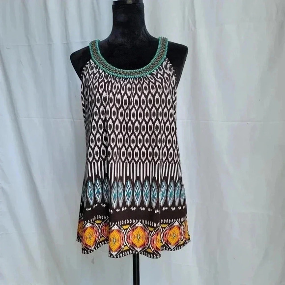 INC International Concepts Petite Medium Womens Beaded Shift Sleveless Dress - Picture 1 of 9